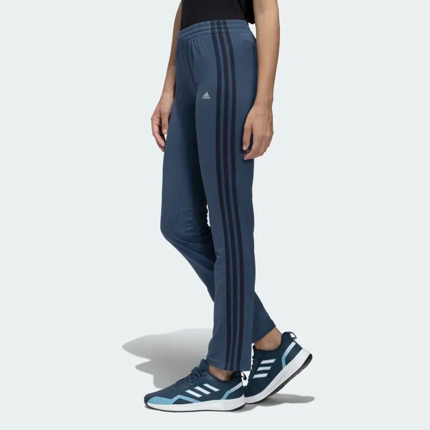 Adidas Women Black 3 Stripes Yoga Track Pants