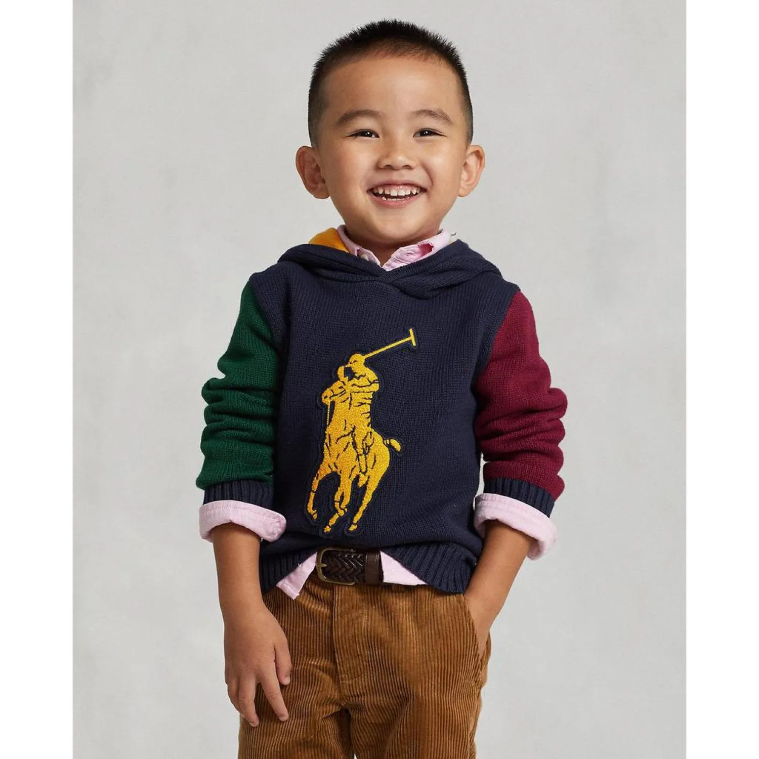 Big Pony Cotton Hooded Sweater (Little Kids)