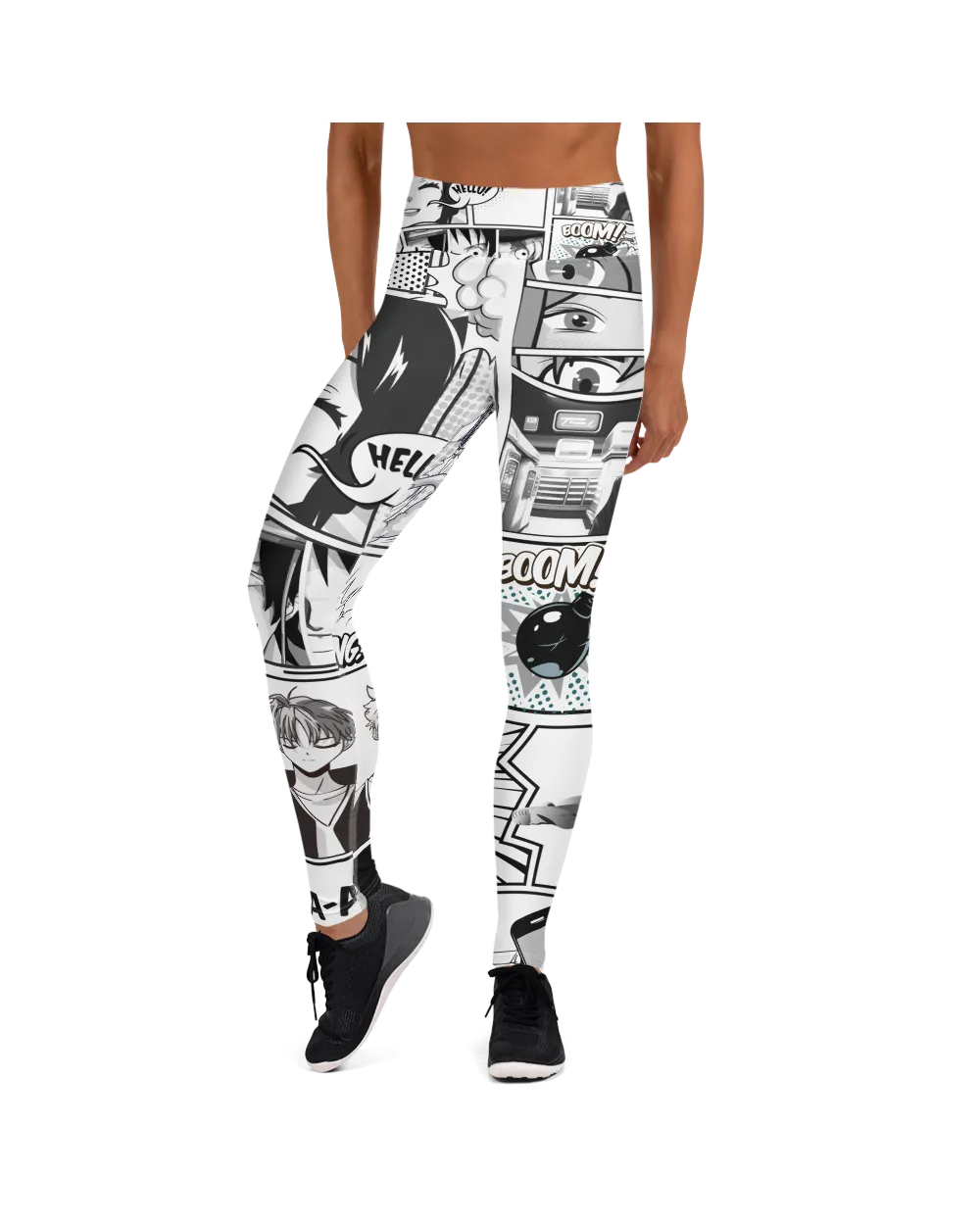 Black and White Comic Yoga Pants