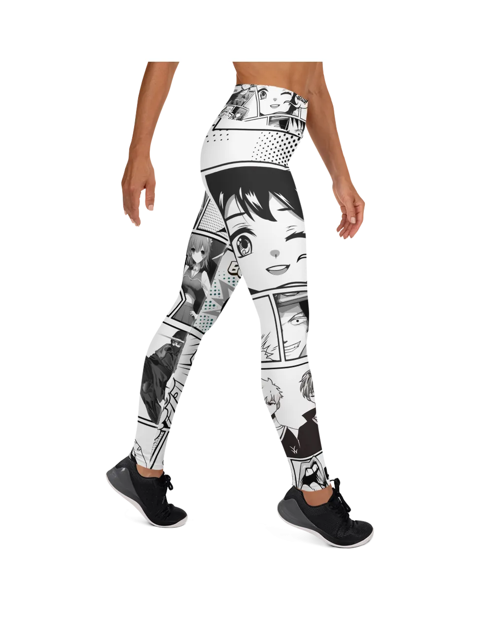 Black and White Comic Yoga Pants