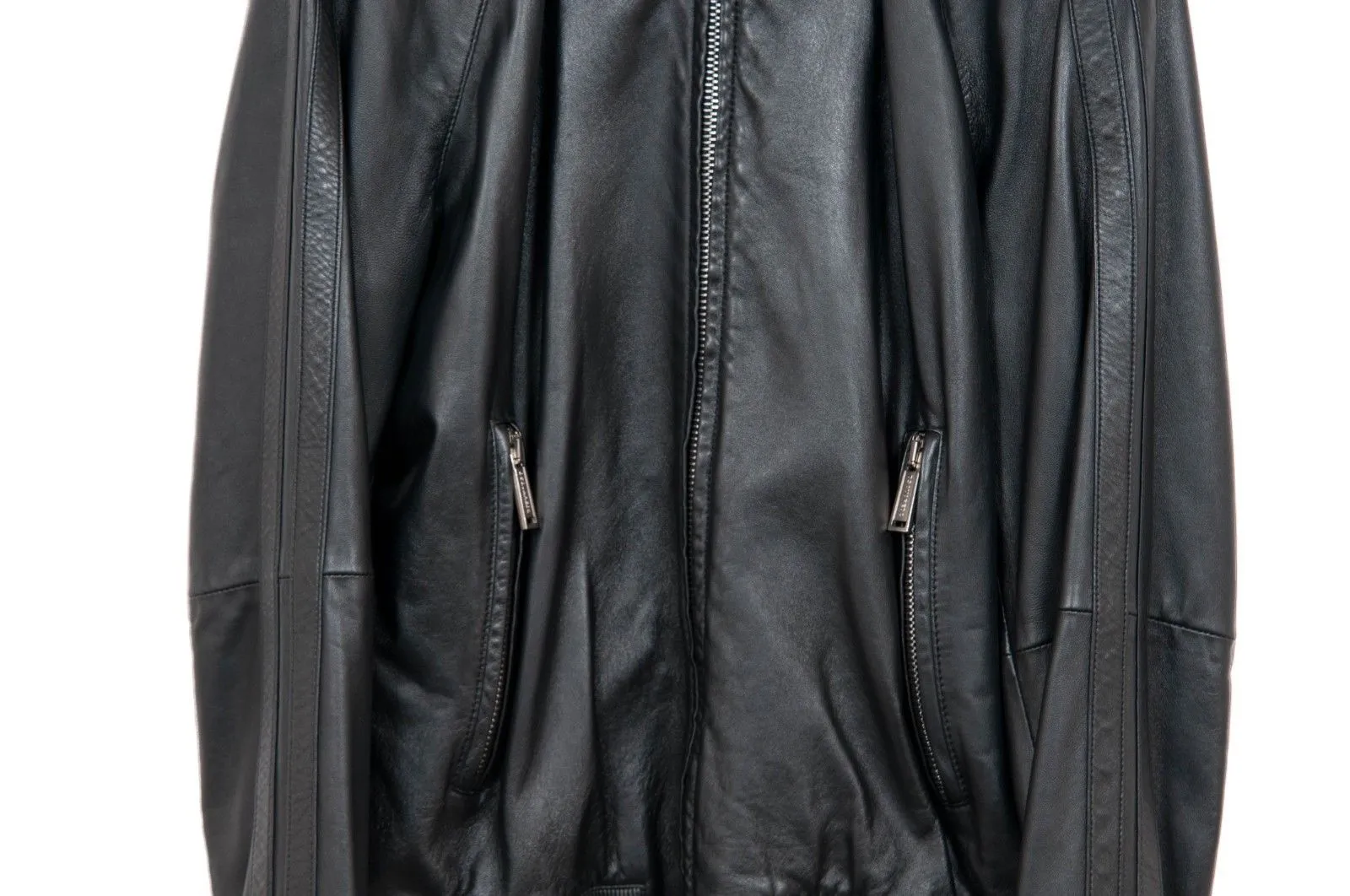 Black Leather Bomber Jacket