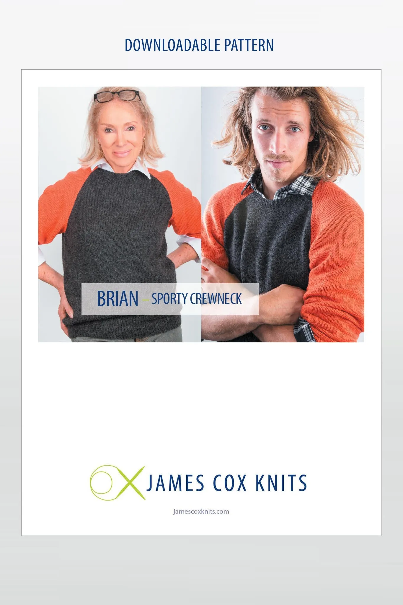 Brian Sporty Crewneck Designer Knitting Pattern