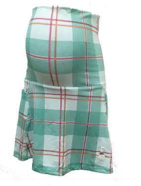 Caribbean Plaid Maternity Fitness Skirt