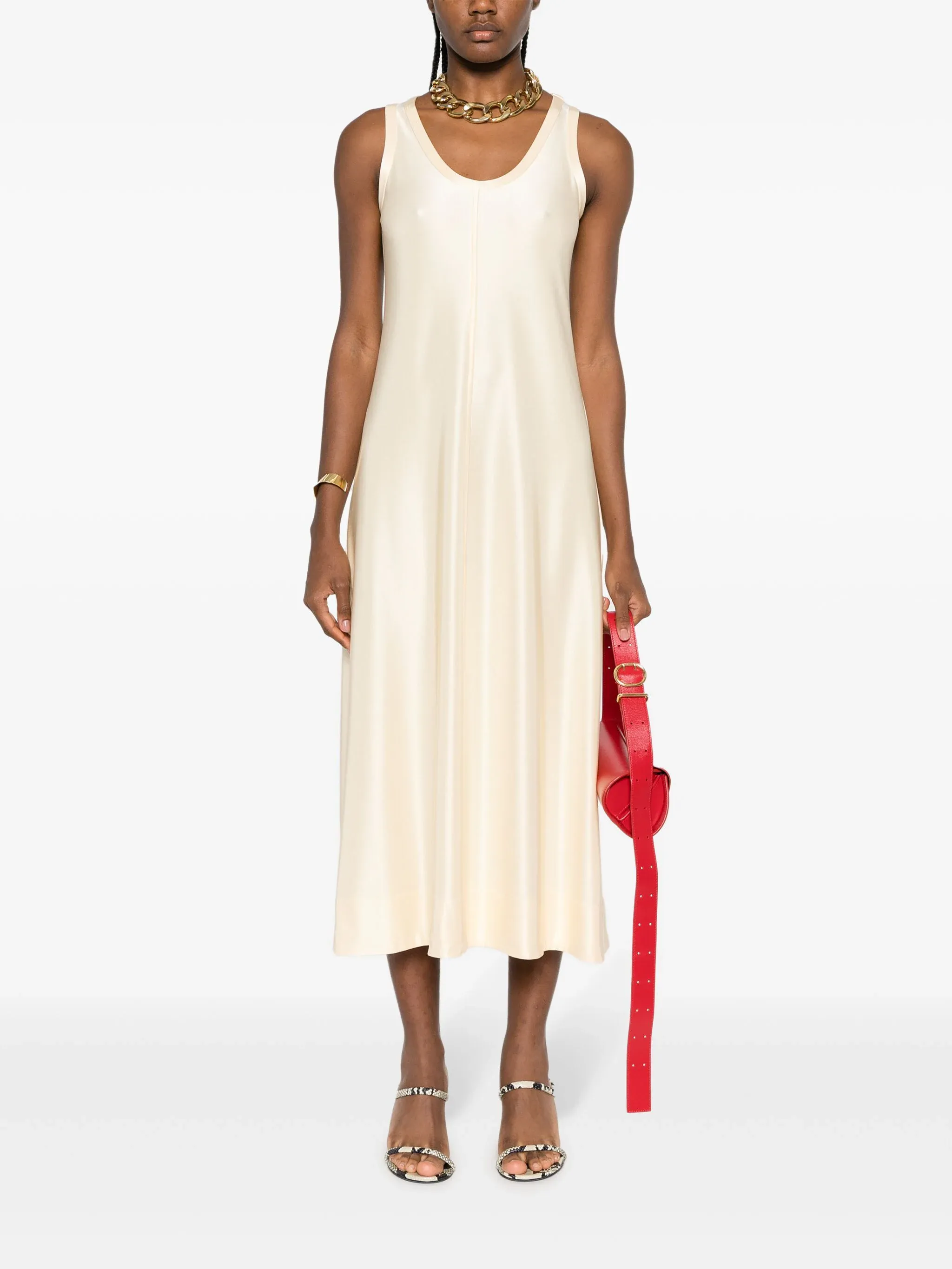 Compact Matt Viscose Jersey Tank Dress