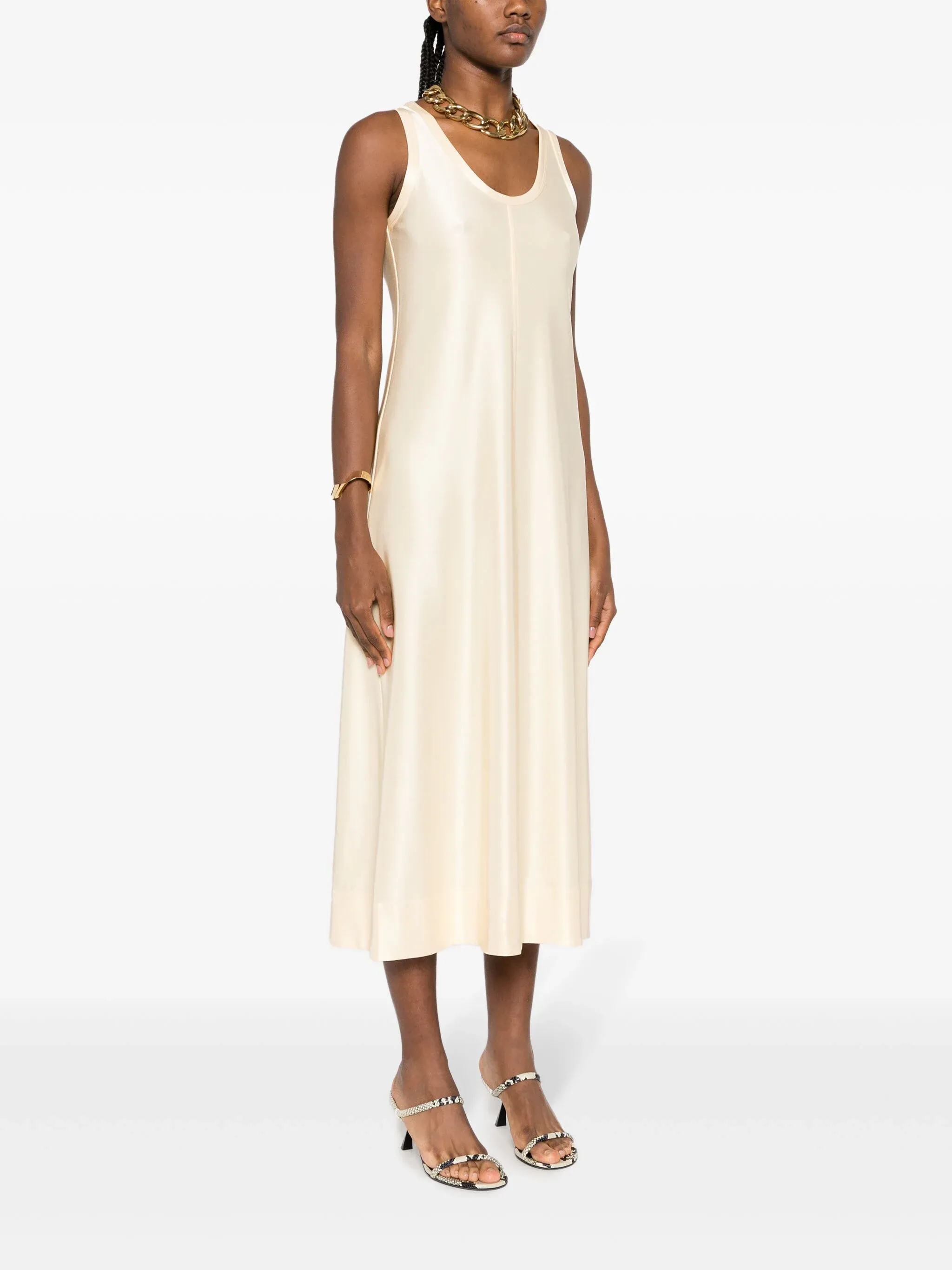 Compact Matt Viscose Jersey Tank Dress