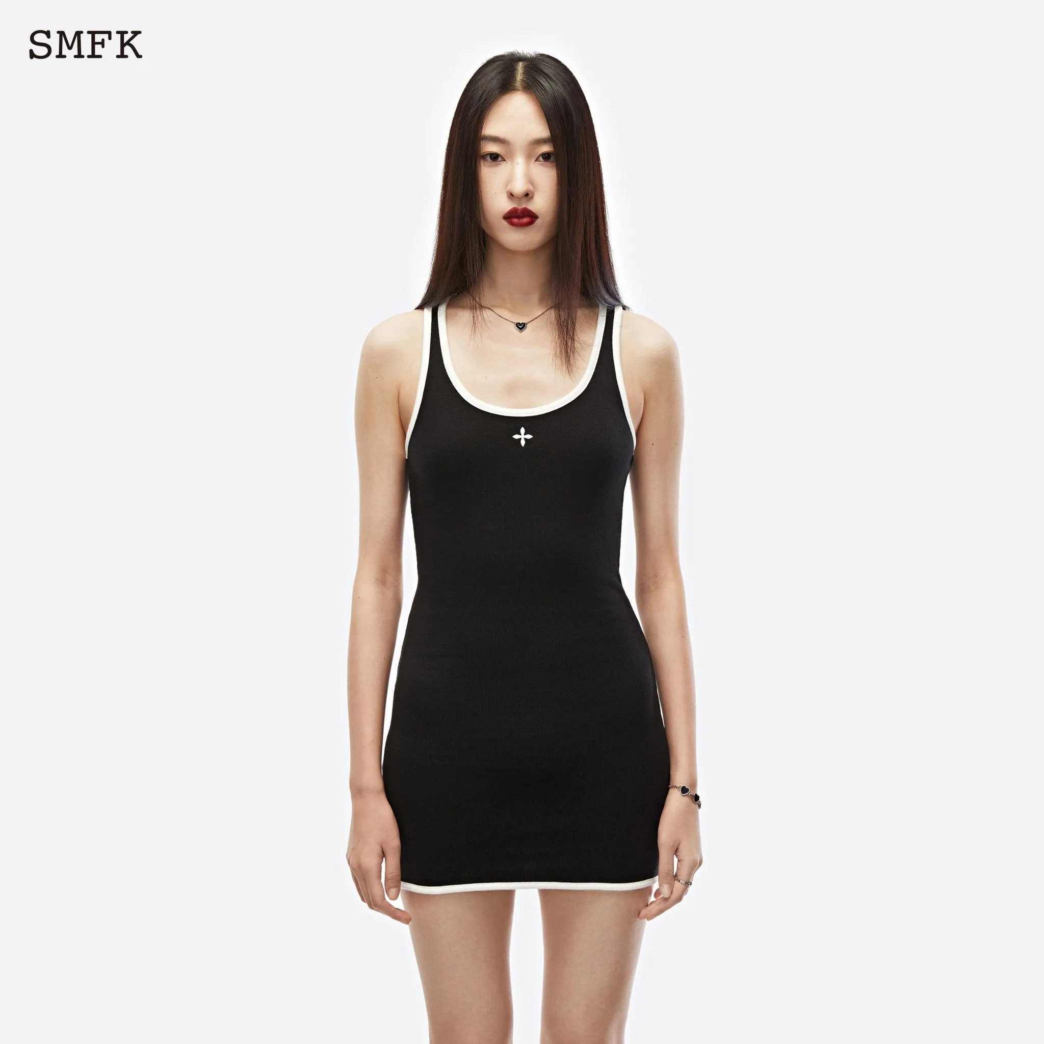 Compass Cross Vintage Tennis Tank Dress Black