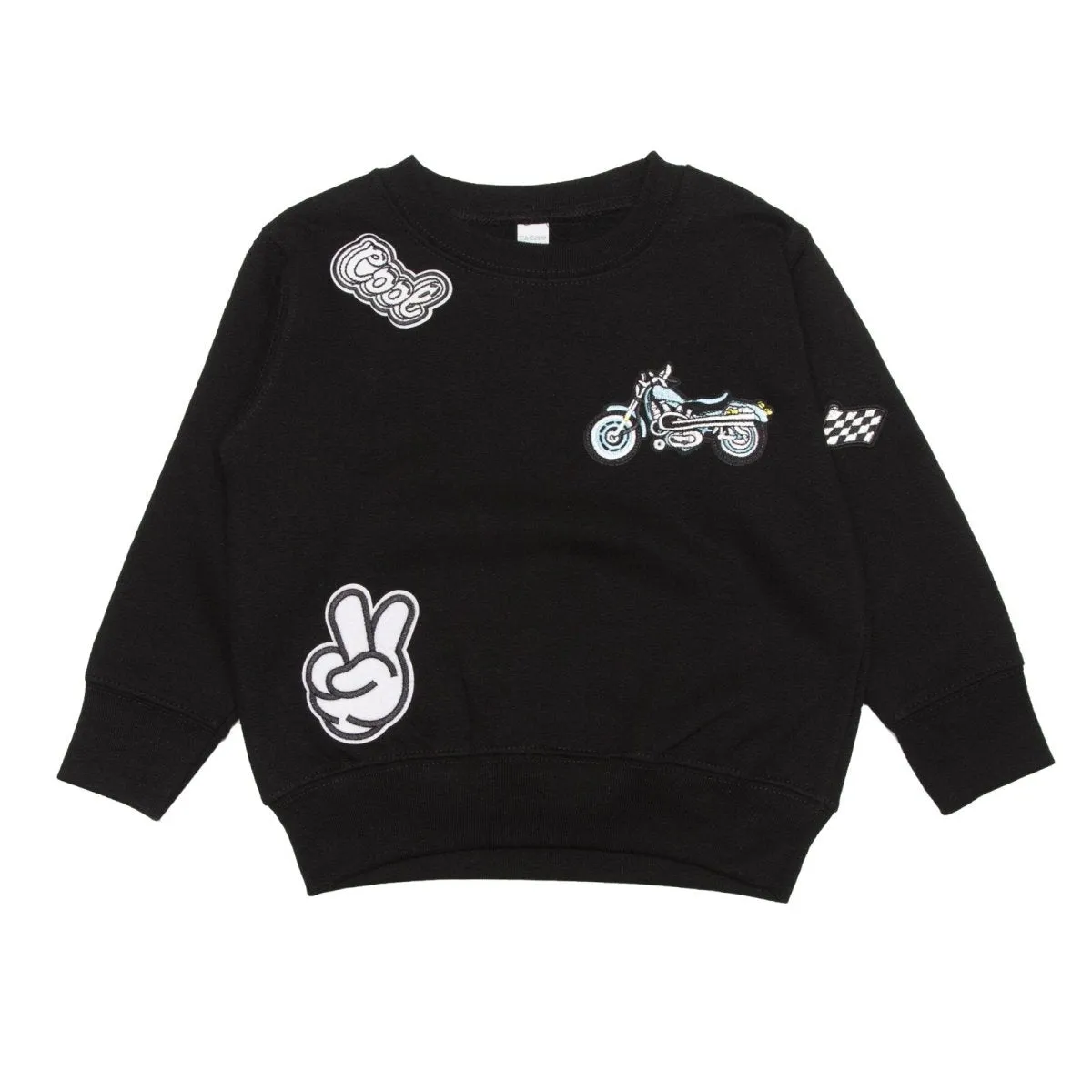 COOL MOTORCYCLE PATCHES SWEATSHIRT