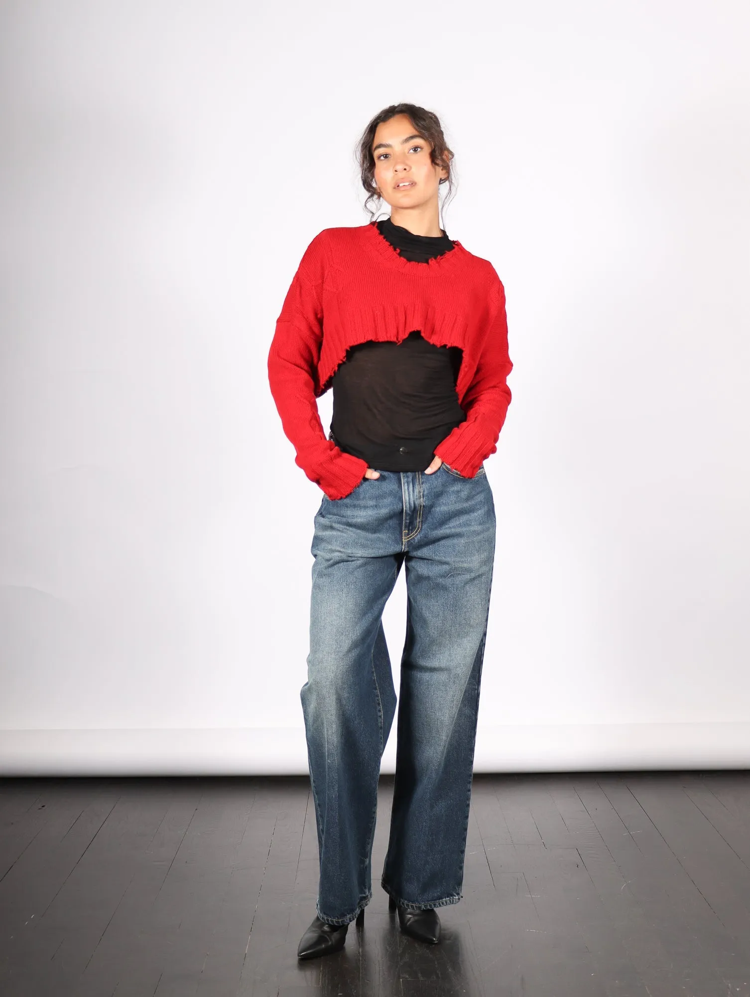 Cropped Pullover in Red by Serien°umerica