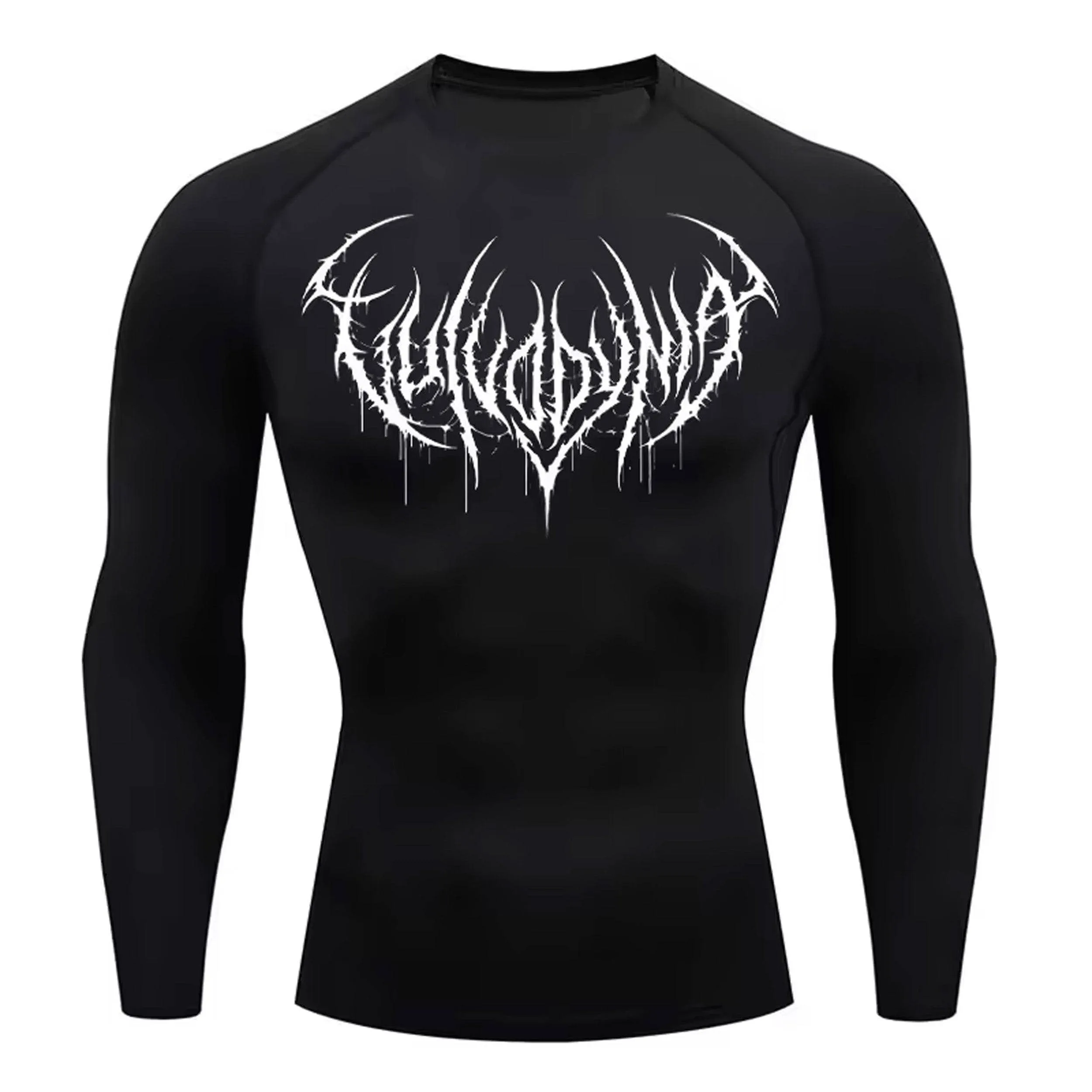 Dark Inferno Long Sleeve Black Compression Shirt