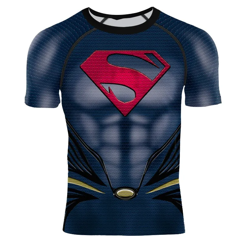 Dark SUPERMAN Short Sleeve Compression Shirt