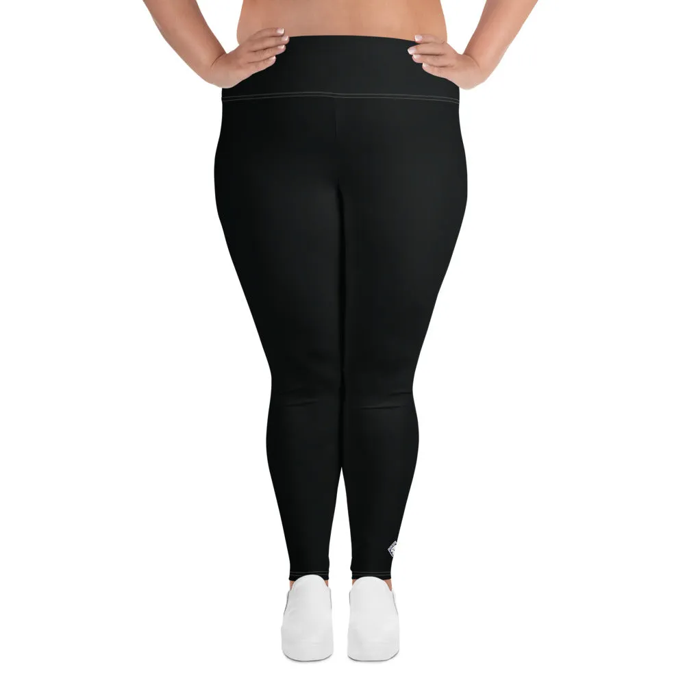 Feel the Flex: Plus Size Solid Color Yoga Pants for Her - Noir