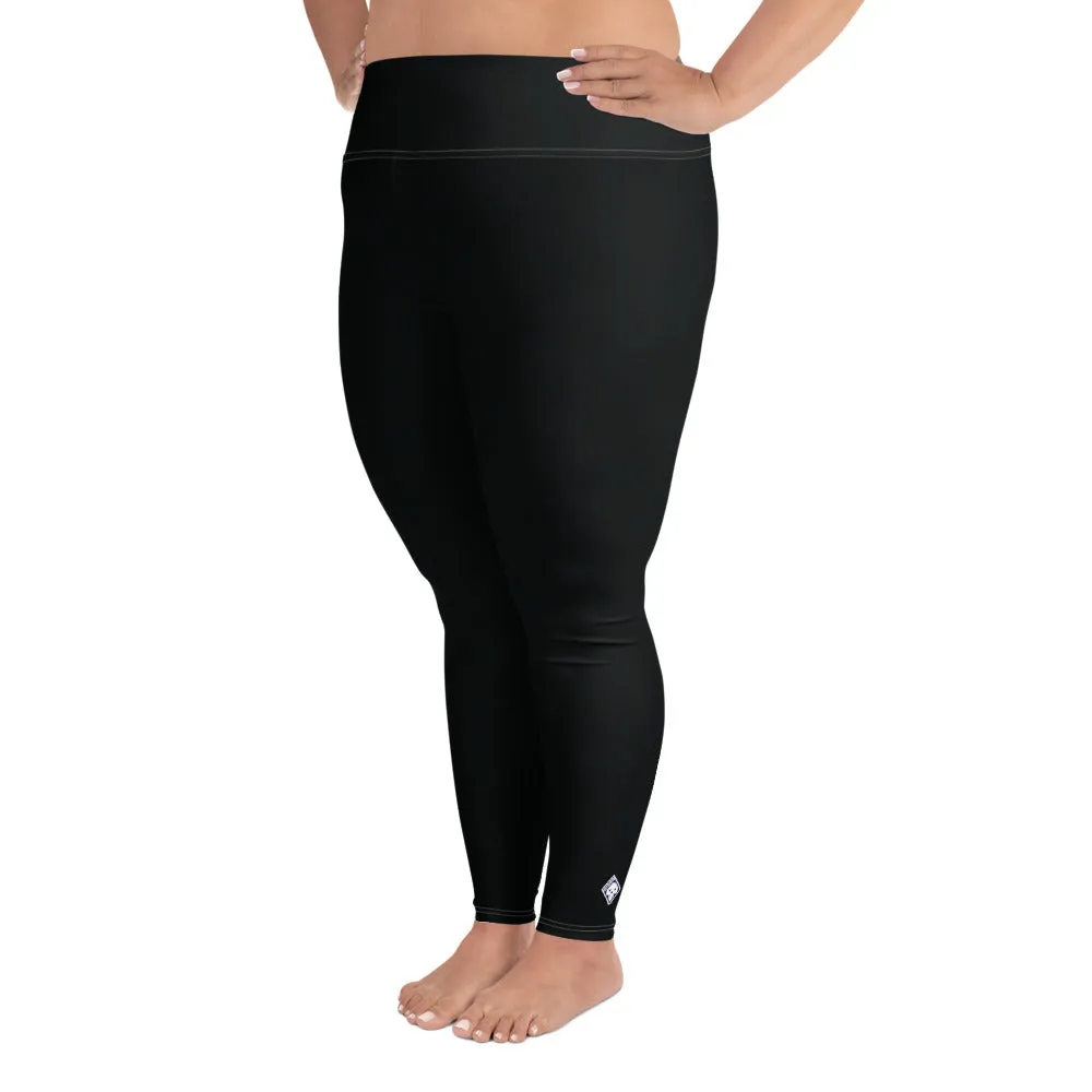 Feel the Flex: Plus Size Solid Color Yoga Pants for Her - Noir