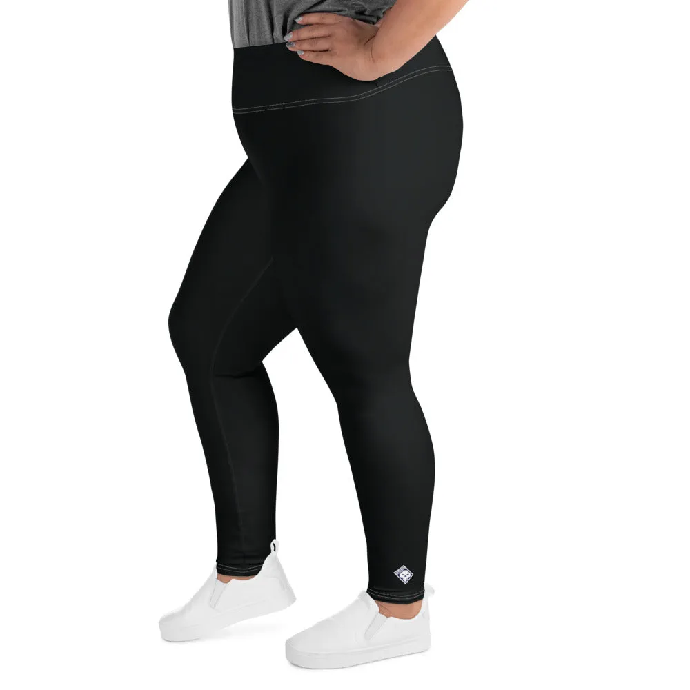 Feel the Flex: Plus Size Solid Color Yoga Pants for Her - Noir