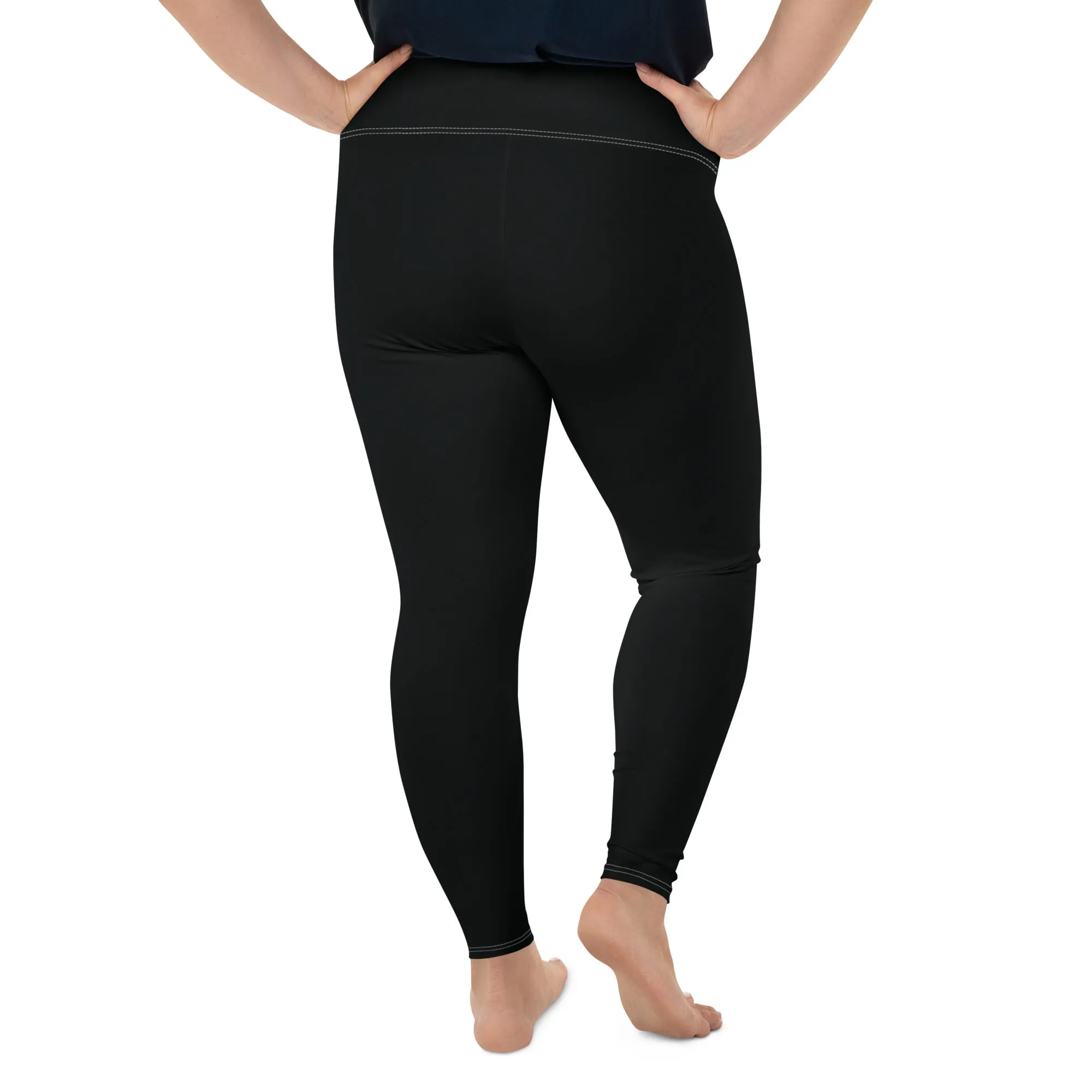 Feel the Flex: Plus Size Solid Color Yoga Pants for Her - Noir