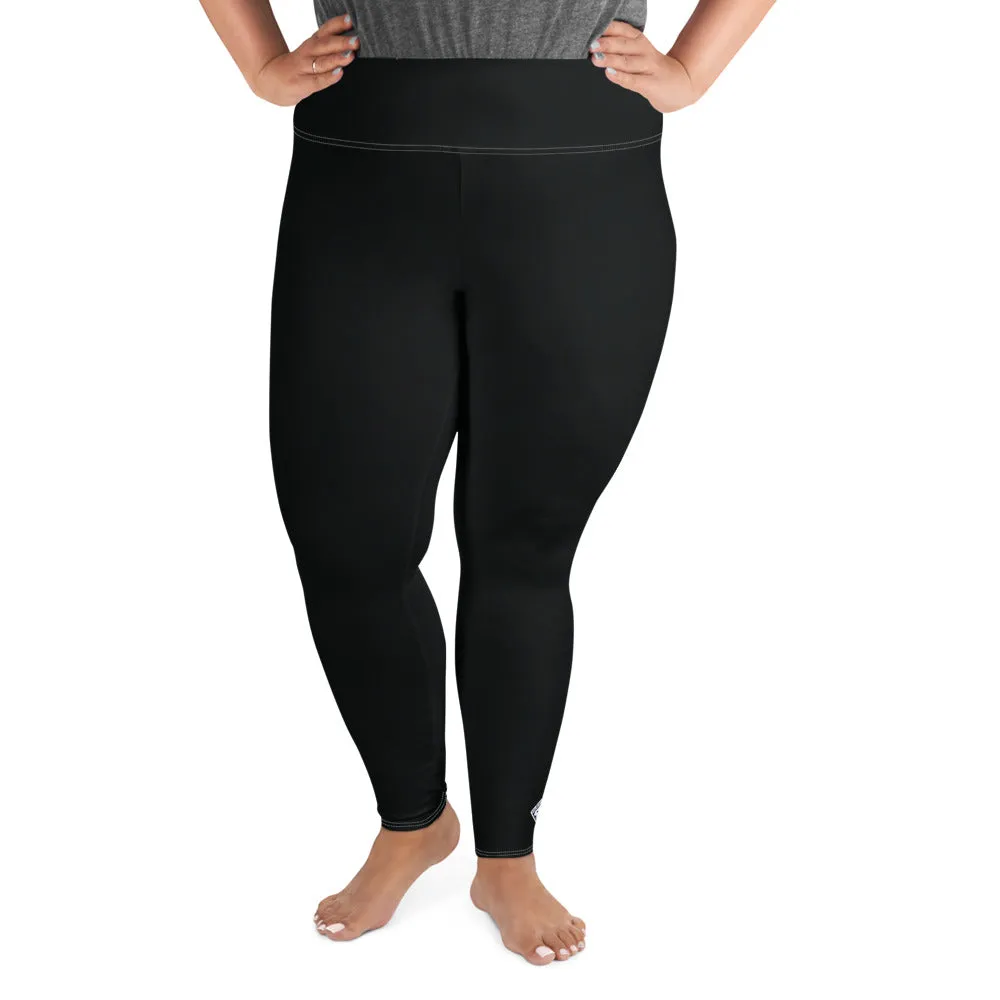 Feel the Flex: Plus Size Solid Color Yoga Pants for Her - Noir