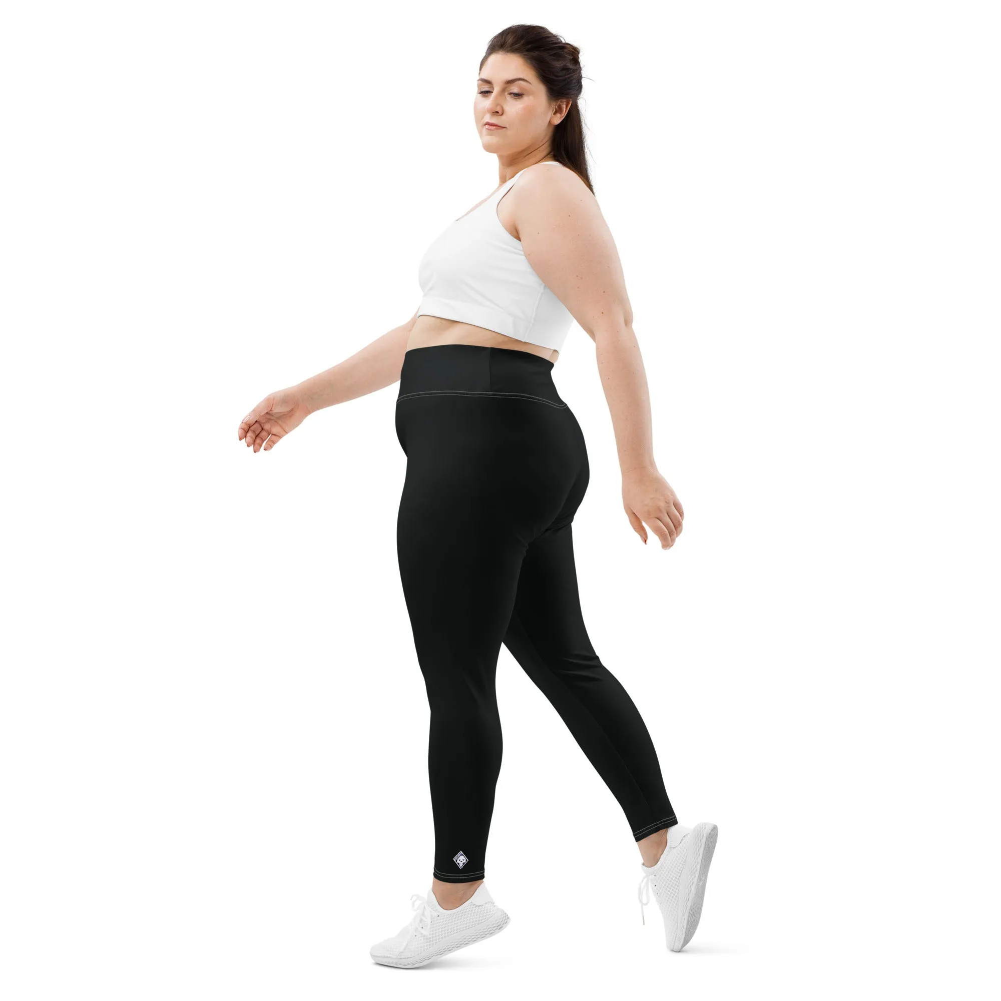 Feel the Flex: Plus Size Solid Color Yoga Pants for Her - Noir