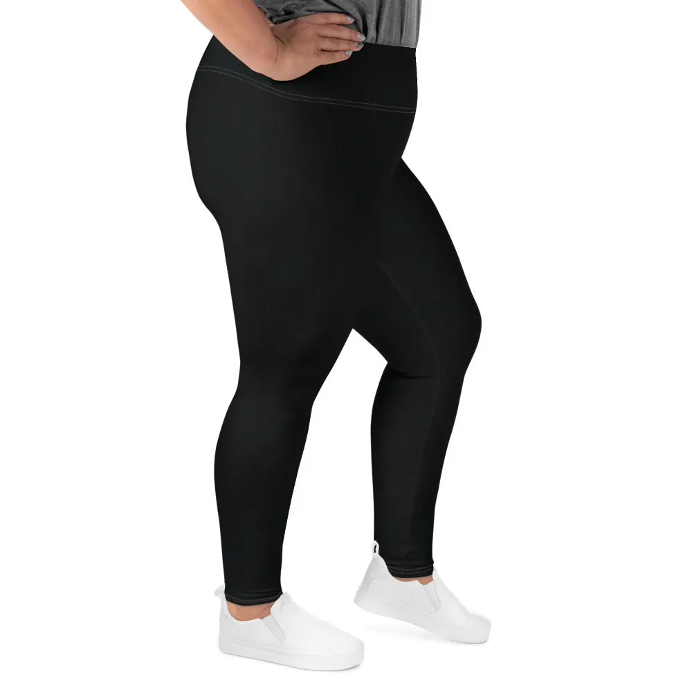 Feel the Flex: Plus Size Solid Color Yoga Pants for Her - Noir