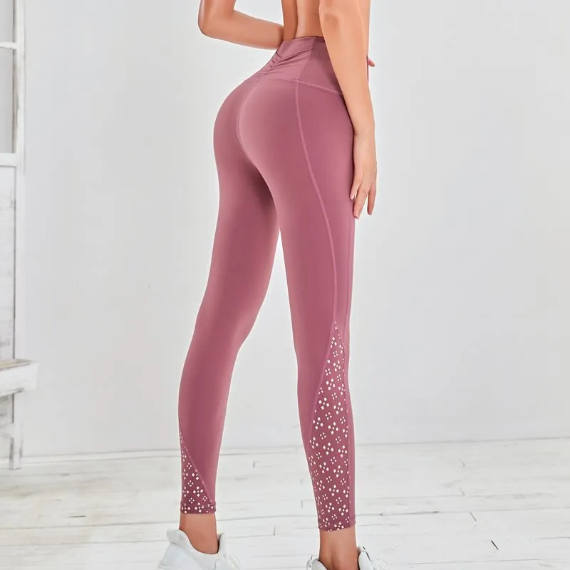 High-waisted peach butt yoga pants