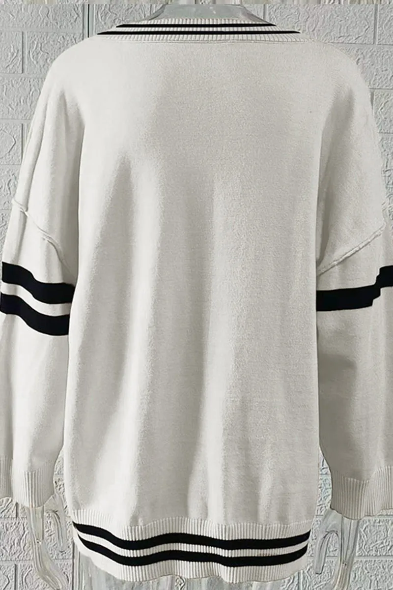 HWR1186 Varsity V-Neck Sweater