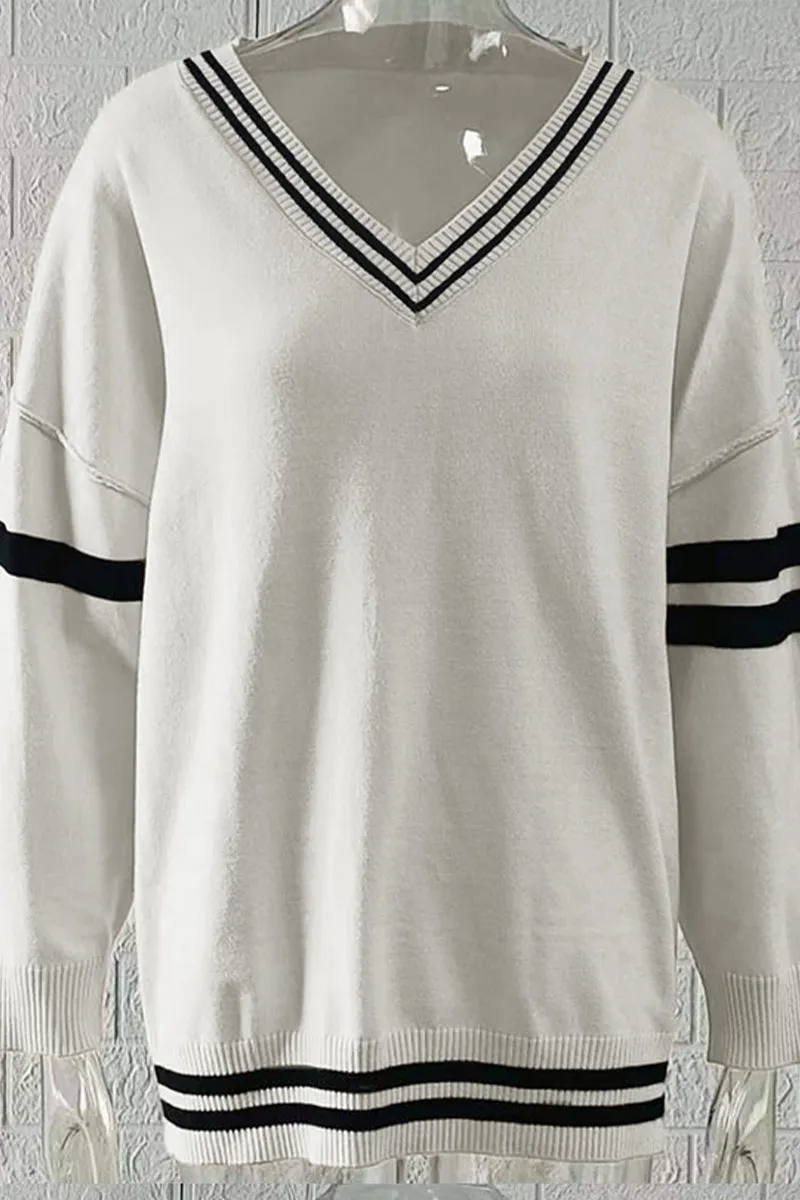 HWR1186 Varsity V-Neck Sweater