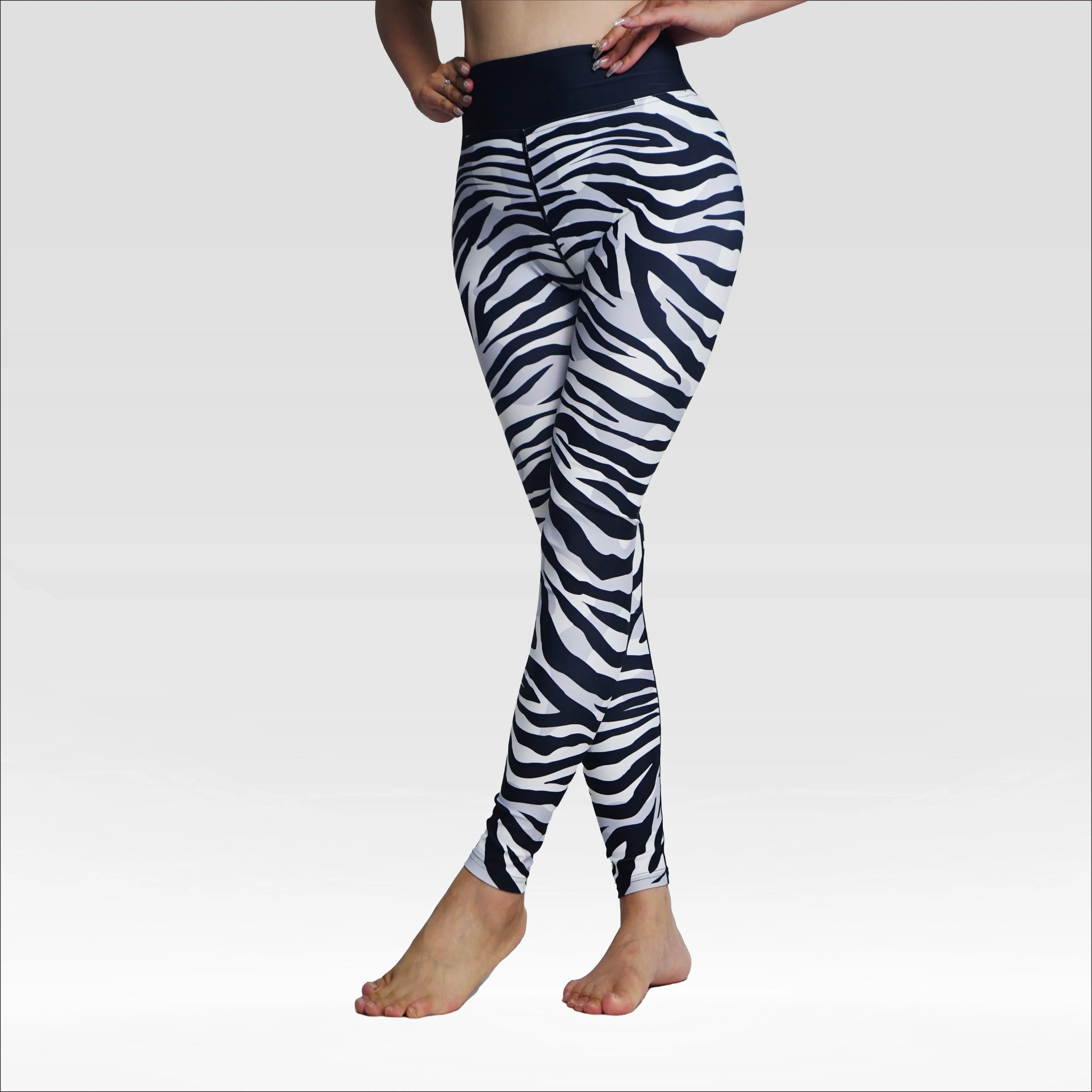 HZORI® |High Waist Printed Yoga Pants for Women, Tummy Control Running Sports Workout Yoga Leggings | Zebra-stripe Style