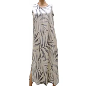 Islander Fronds Cream Long Tank Dress