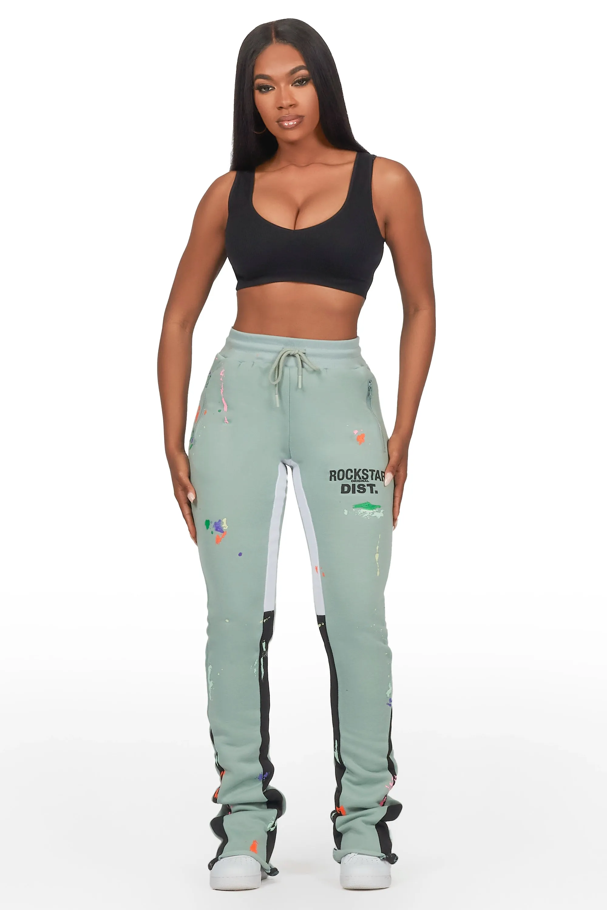 Karenthia Sage Stacked Track Pant