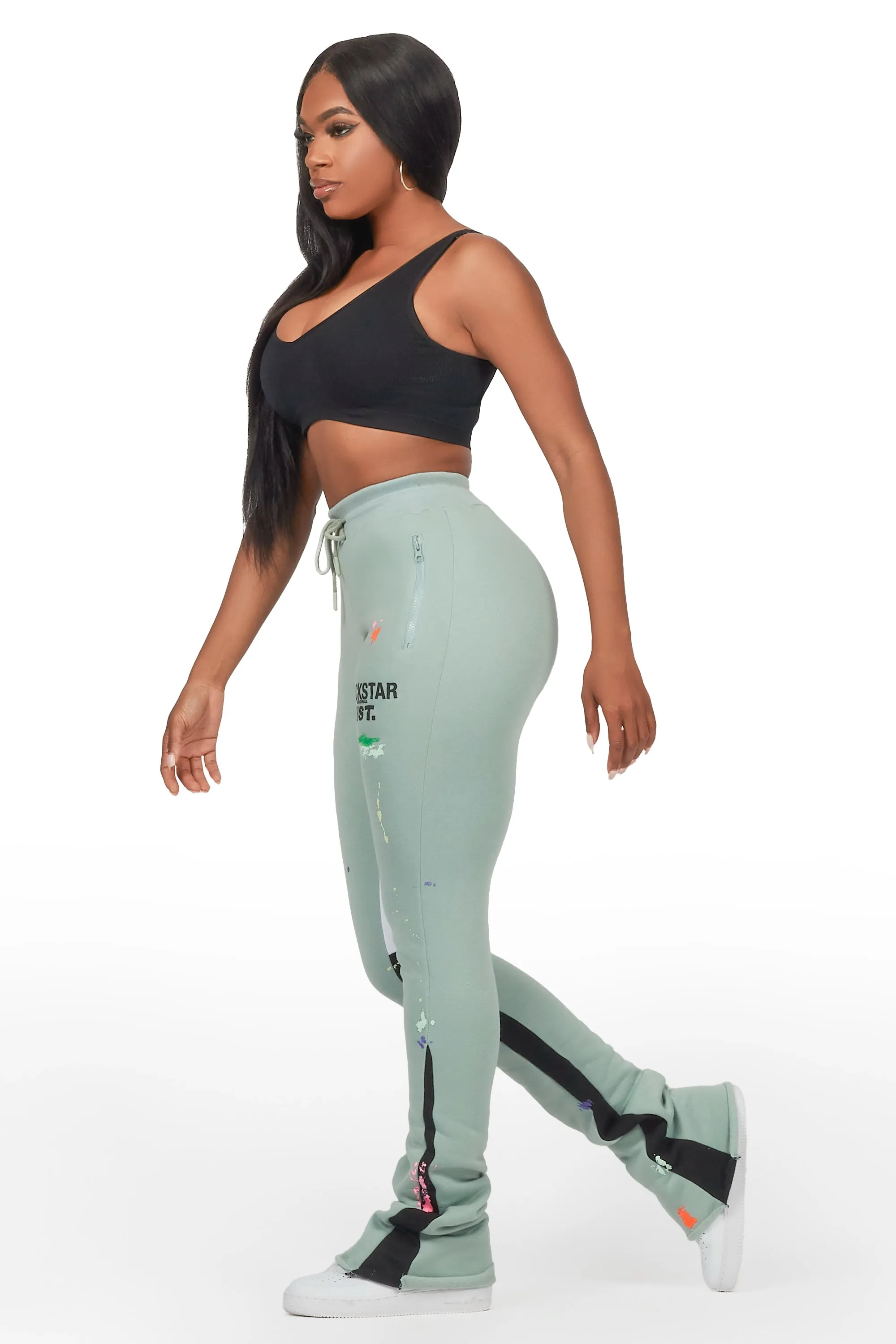 Karenthia Sage Stacked Track Pant