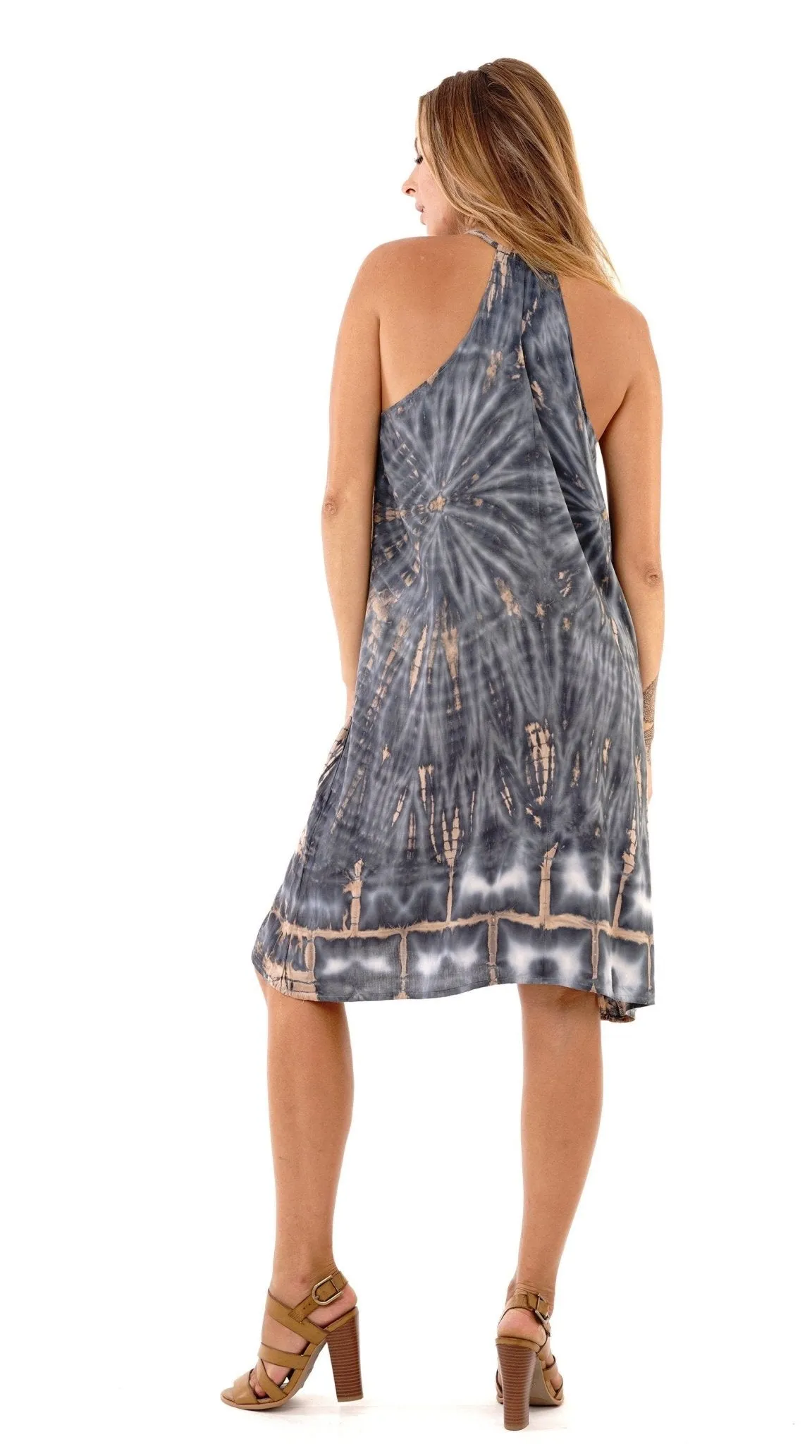 Lilith Tie Dye Batik Short Summer Dress