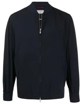 Navy Stretch Bomber Jacket