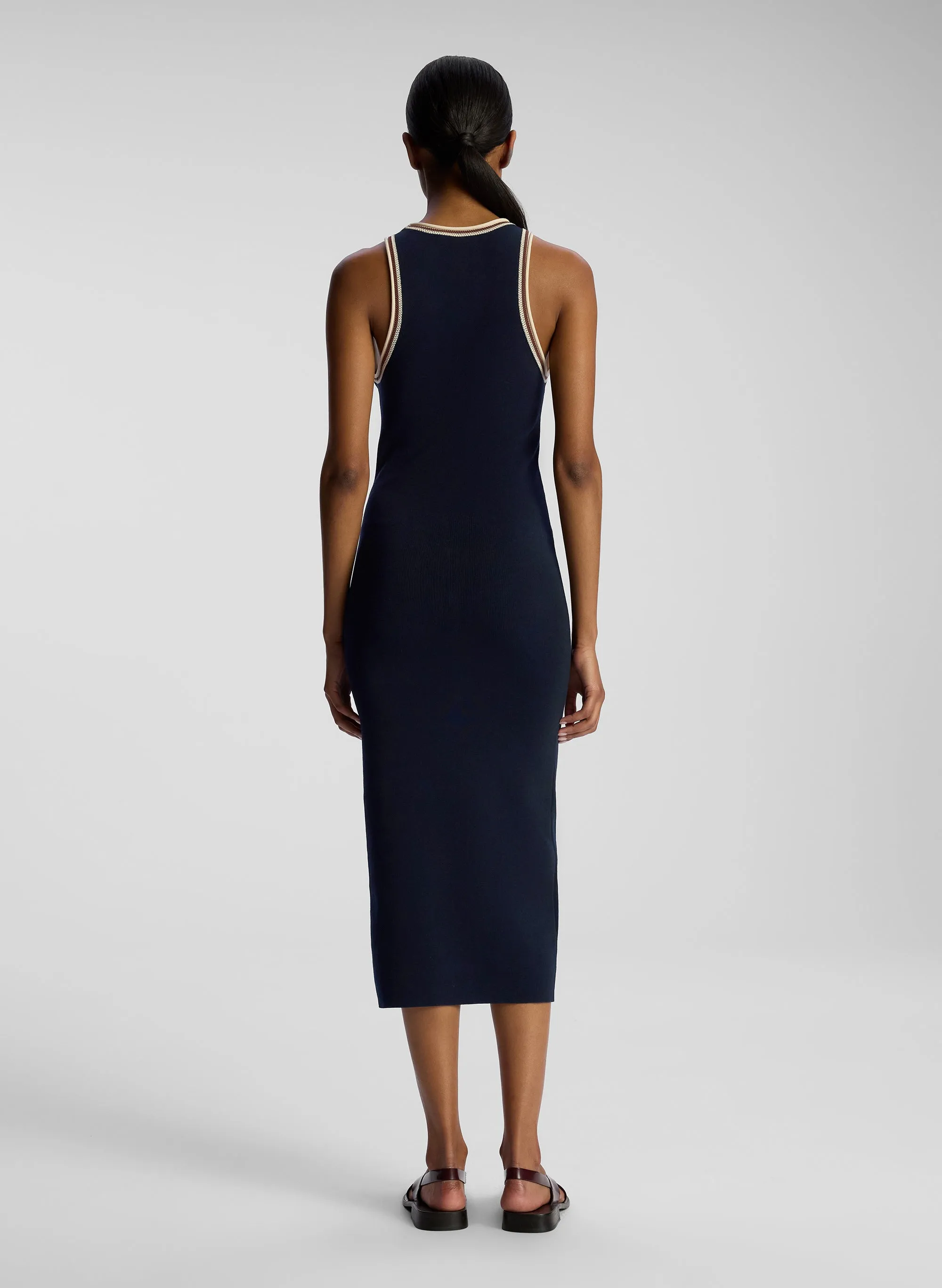 Raye Contrast Trim Knit Midi Dress