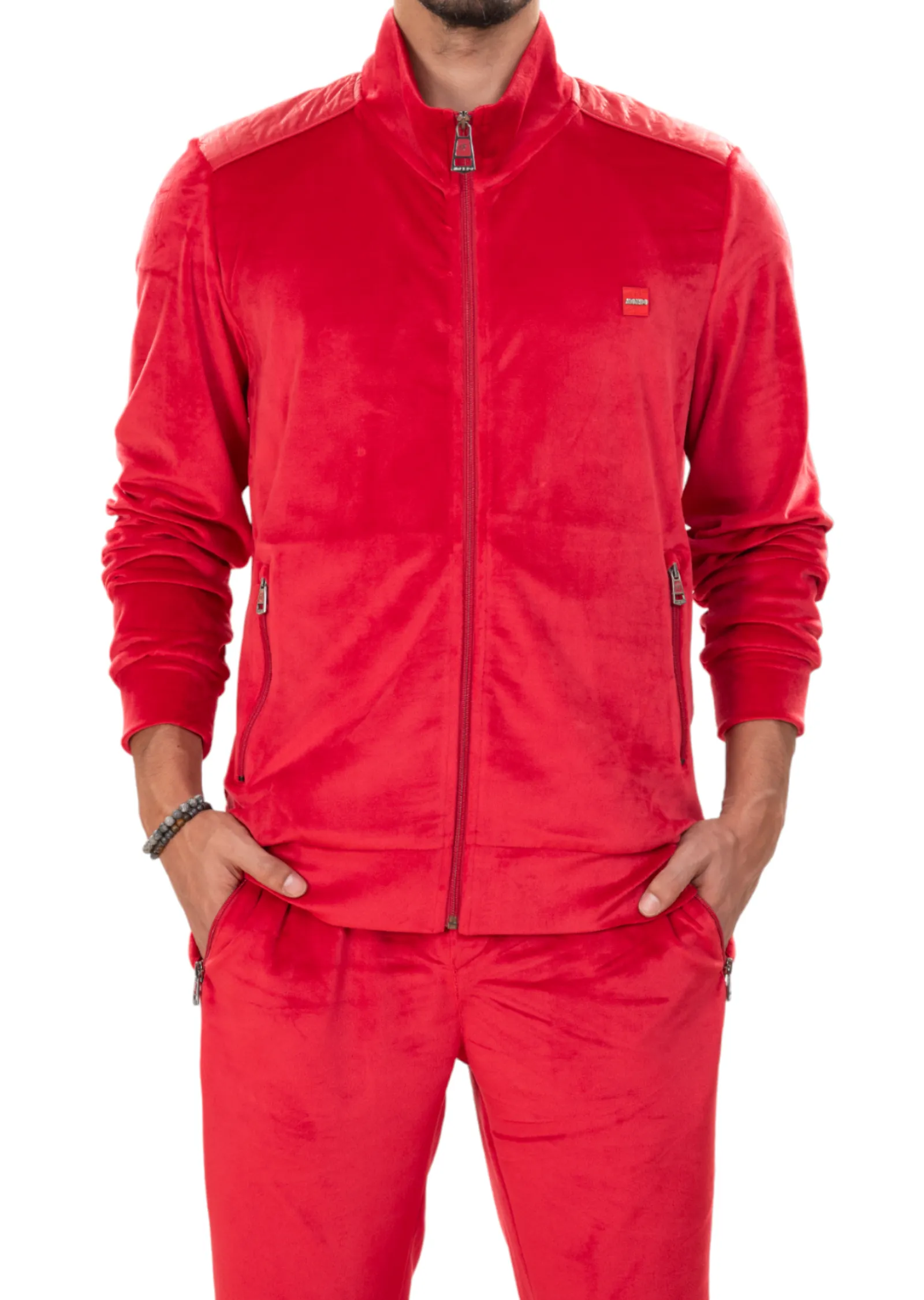 Red Luxe Velvet 2-pcs Tracksuit