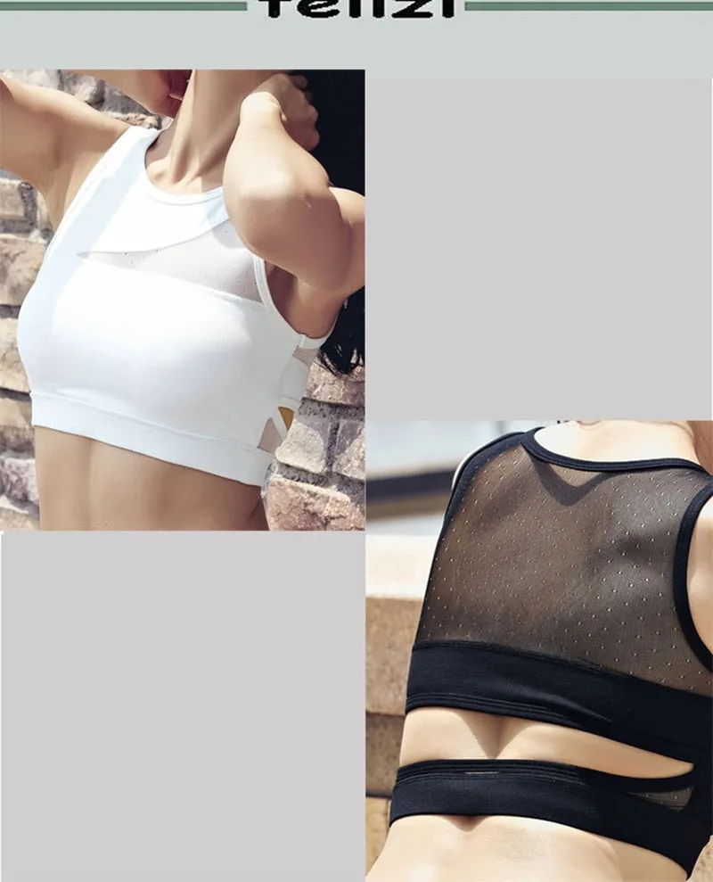 Running Top Sexy Mesh Yoga Bra