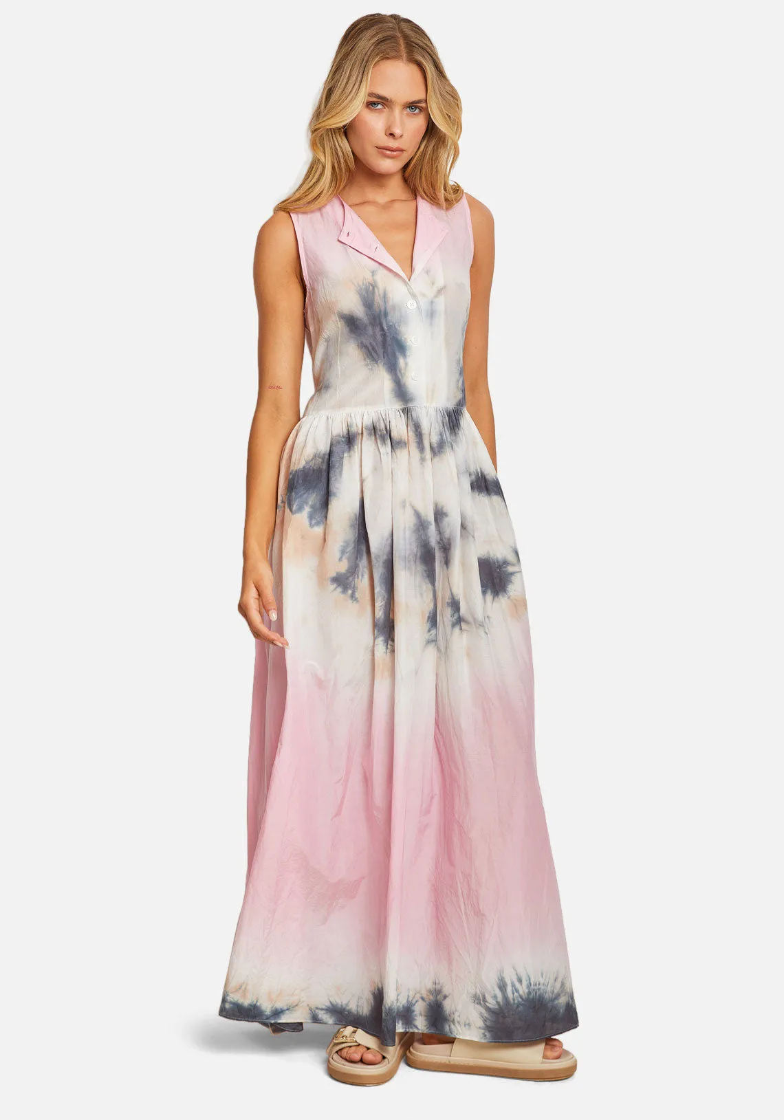 SILK COTTON TANK MAXI DRESS GLOSS