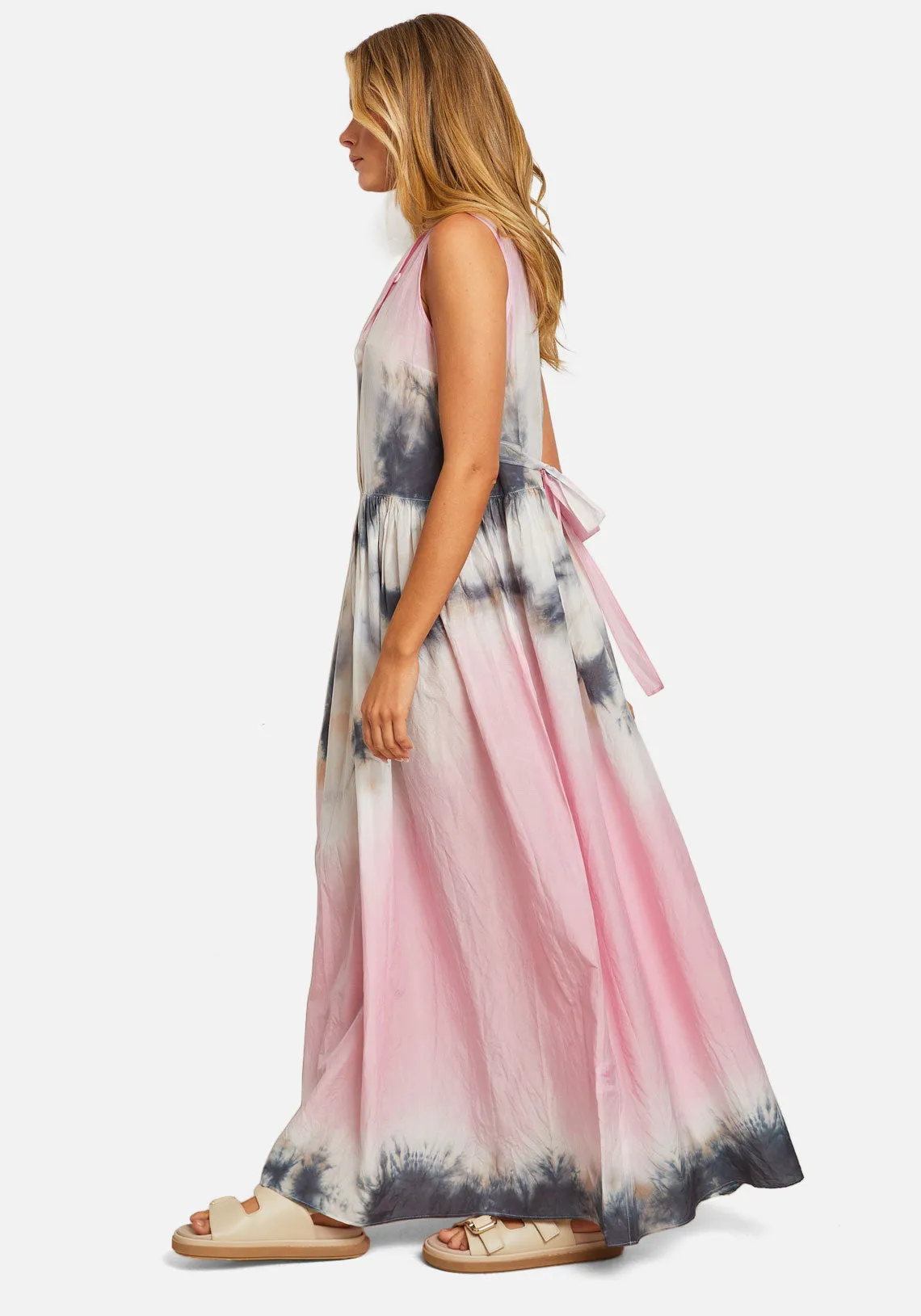 SILK COTTON TANK MAXI DRESS GLOSS