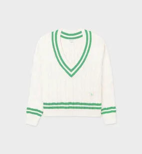 SRC Cableknit Sweater - Cream/Clean Mint