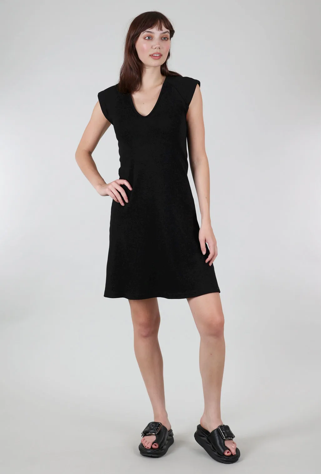 Strong Shoulder Dress, Black