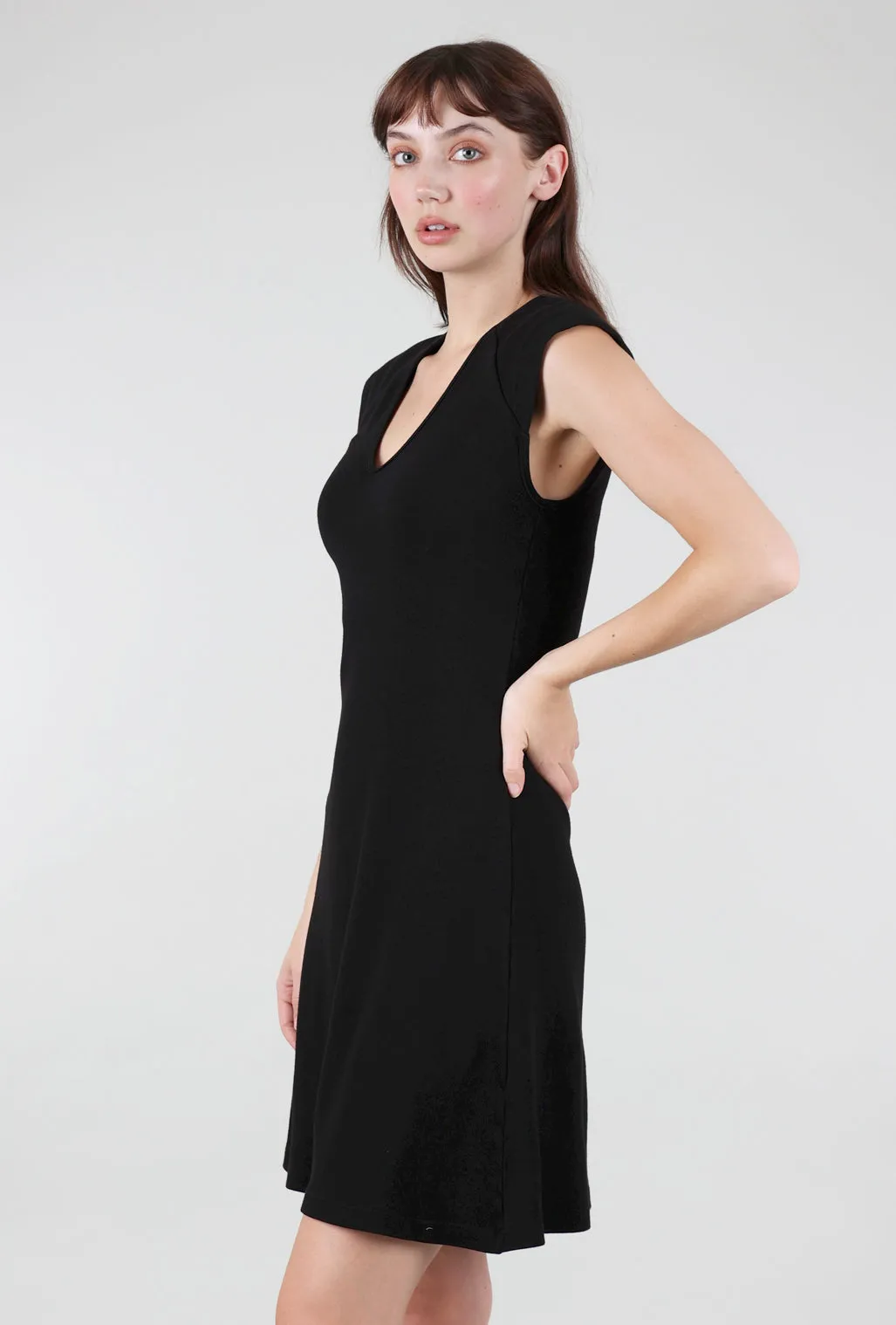 Strong Shoulder Dress, Black