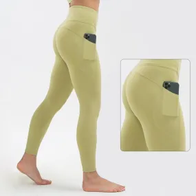 Super Quality High Waist Sports Stretch Fabric Tight Leggings with Pockets