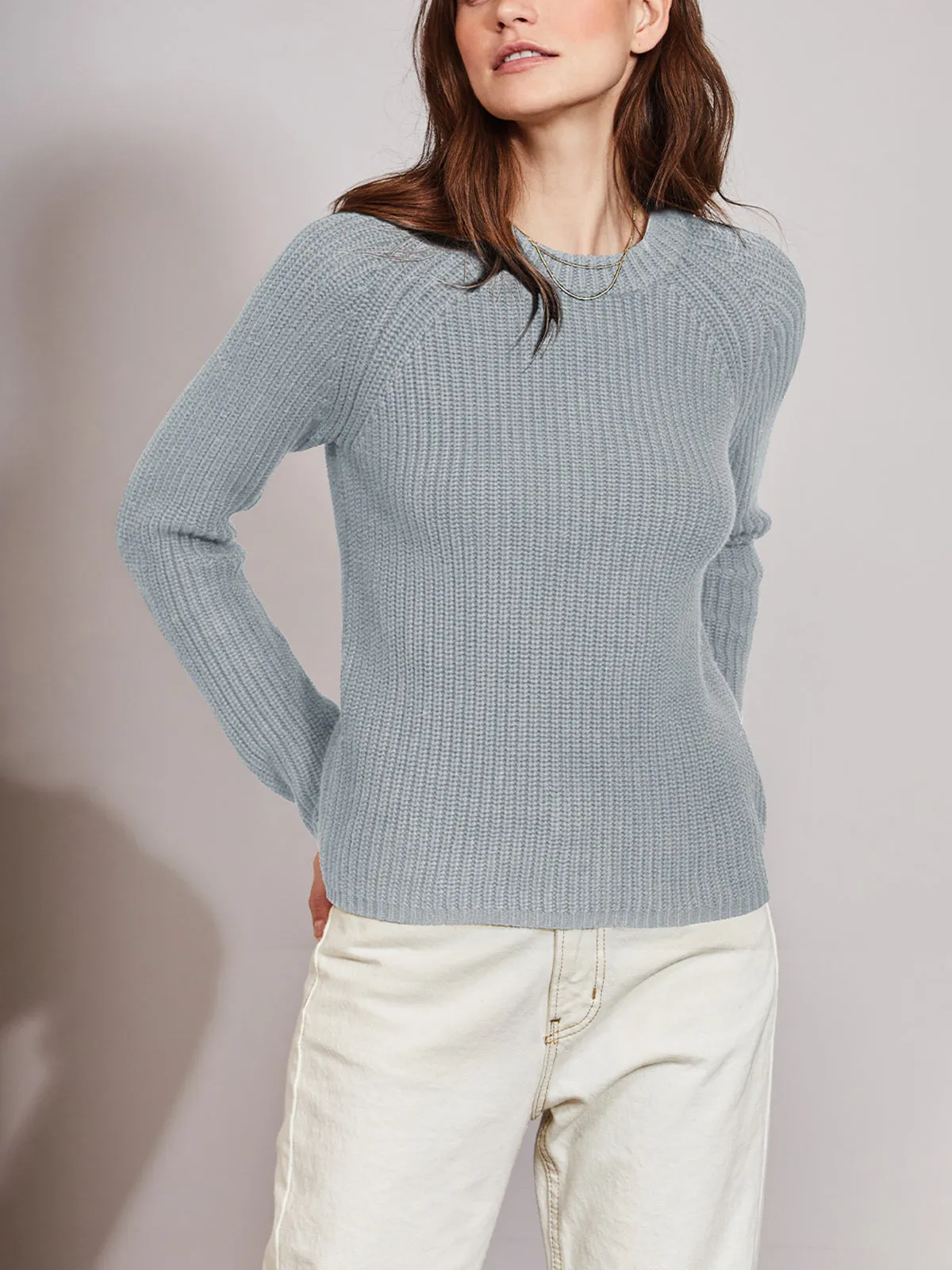 The Jane: 100% Cotton Shaker Stitch Raglan Sleeve Sweater