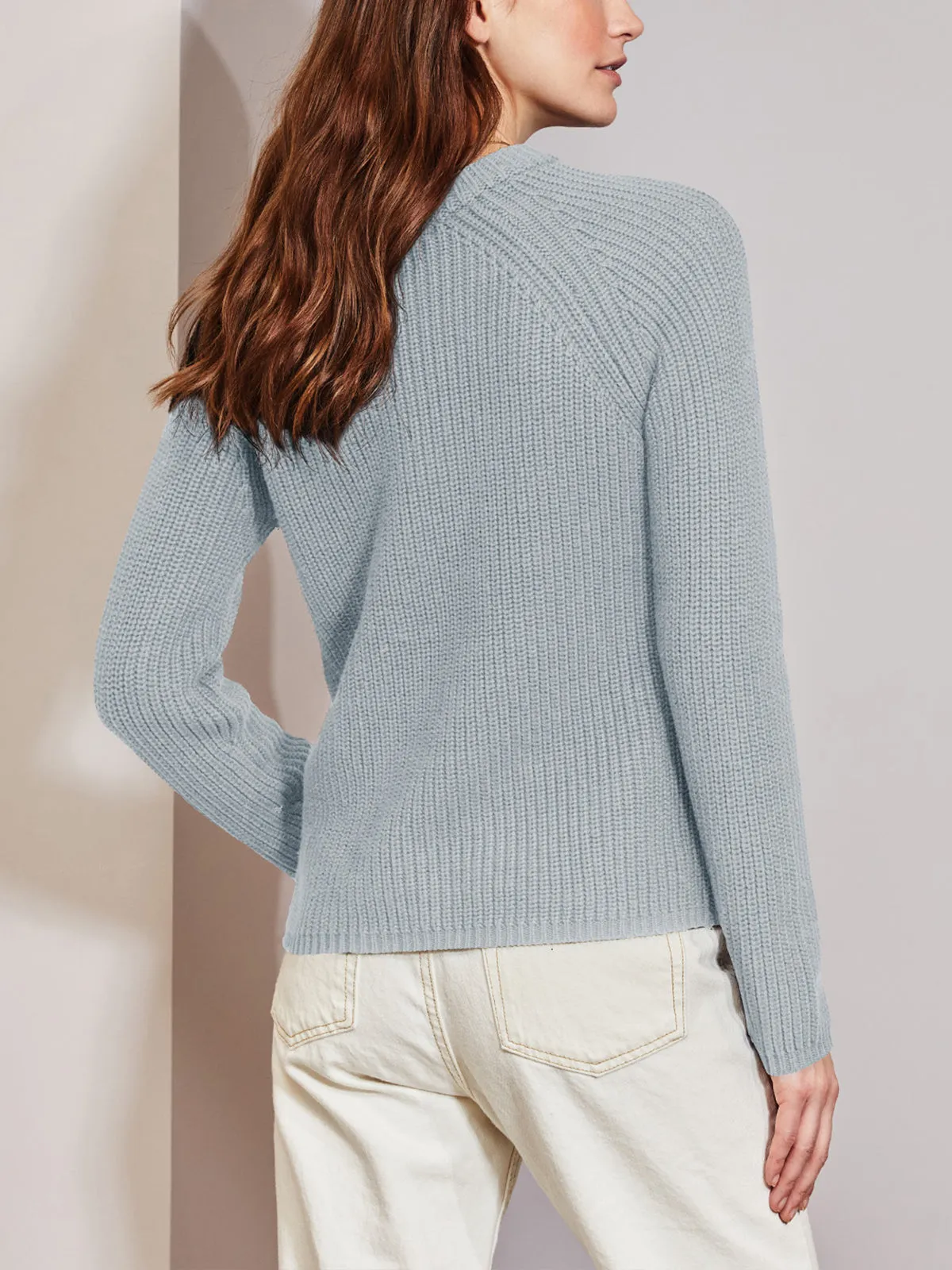 The Jane: 100% Cotton Shaker Stitch Raglan Sleeve Sweater