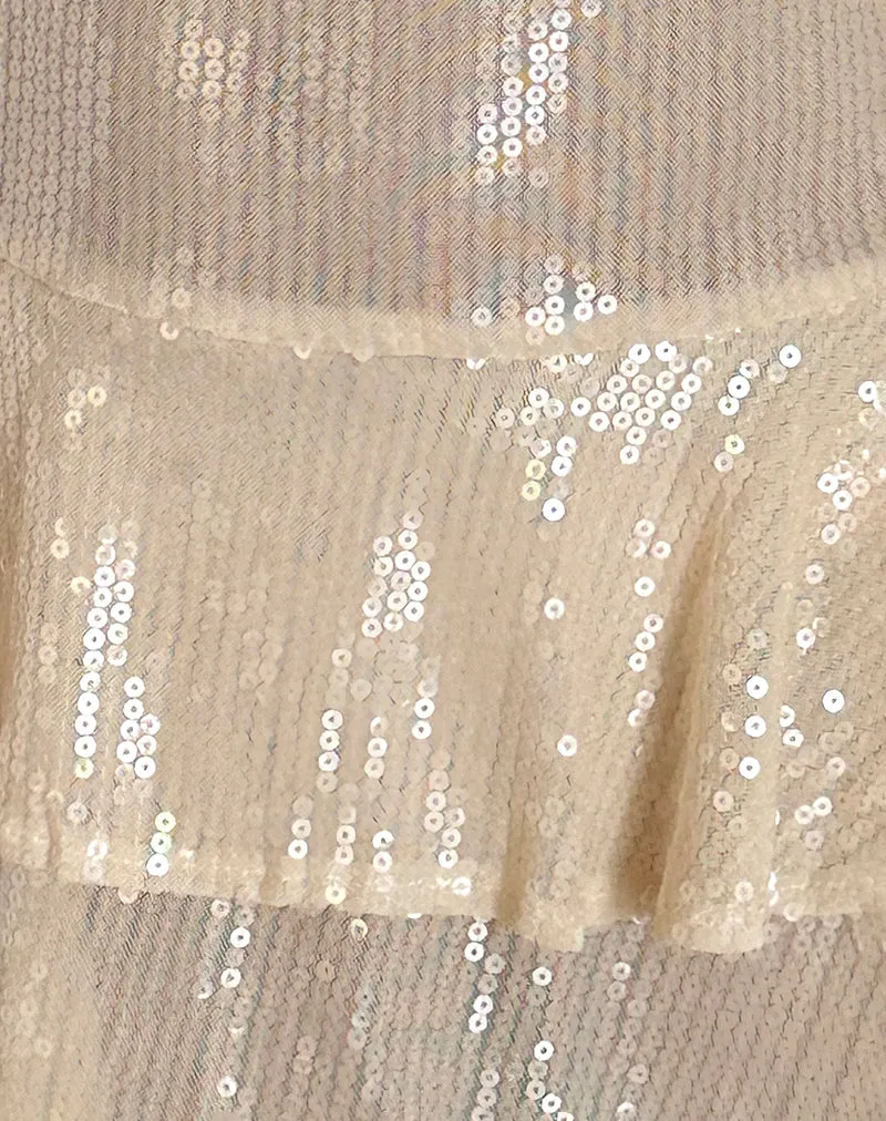 Turtoise Mini Dress in Nude Clear Tinted Disc