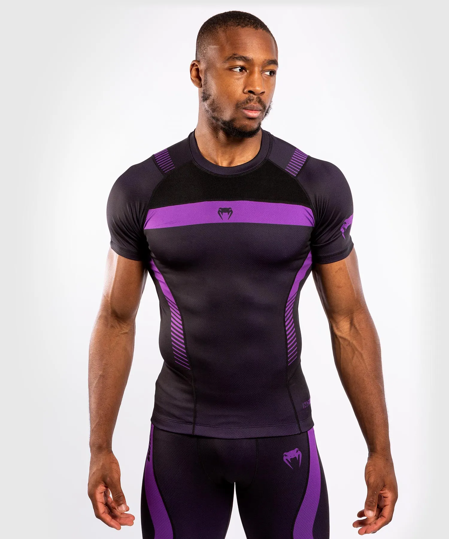 Venum NoGi 3.0 Rashguard - Short Sleeves - Black/Purple