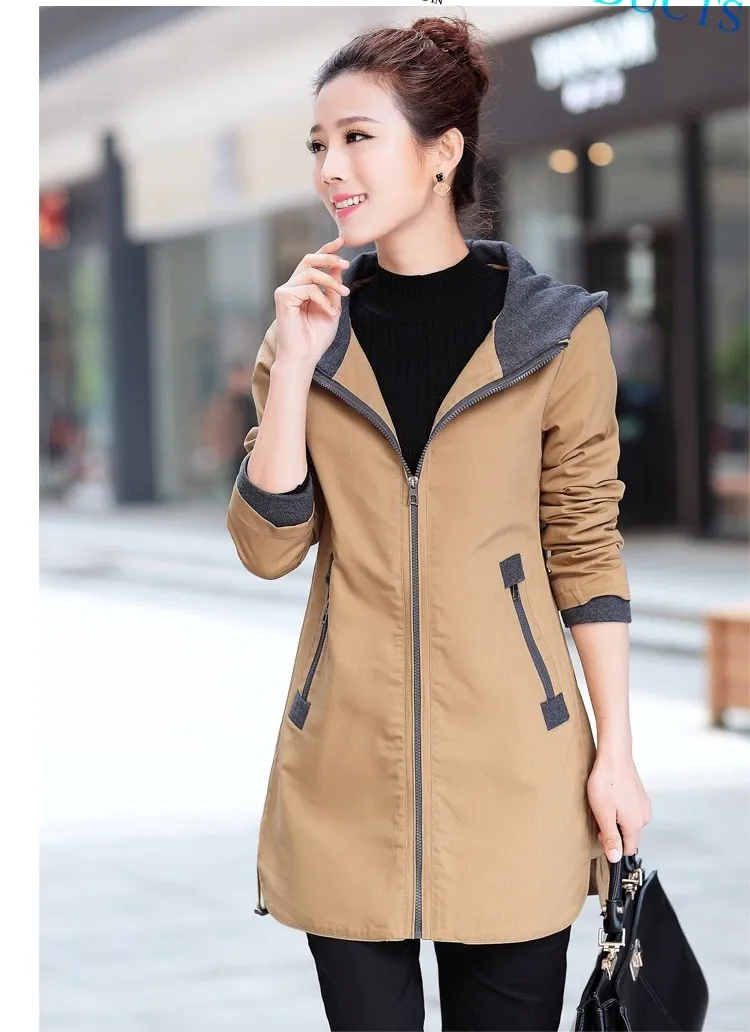 Women's Autumn/Winter Casual Slim Hooded Windbreaker