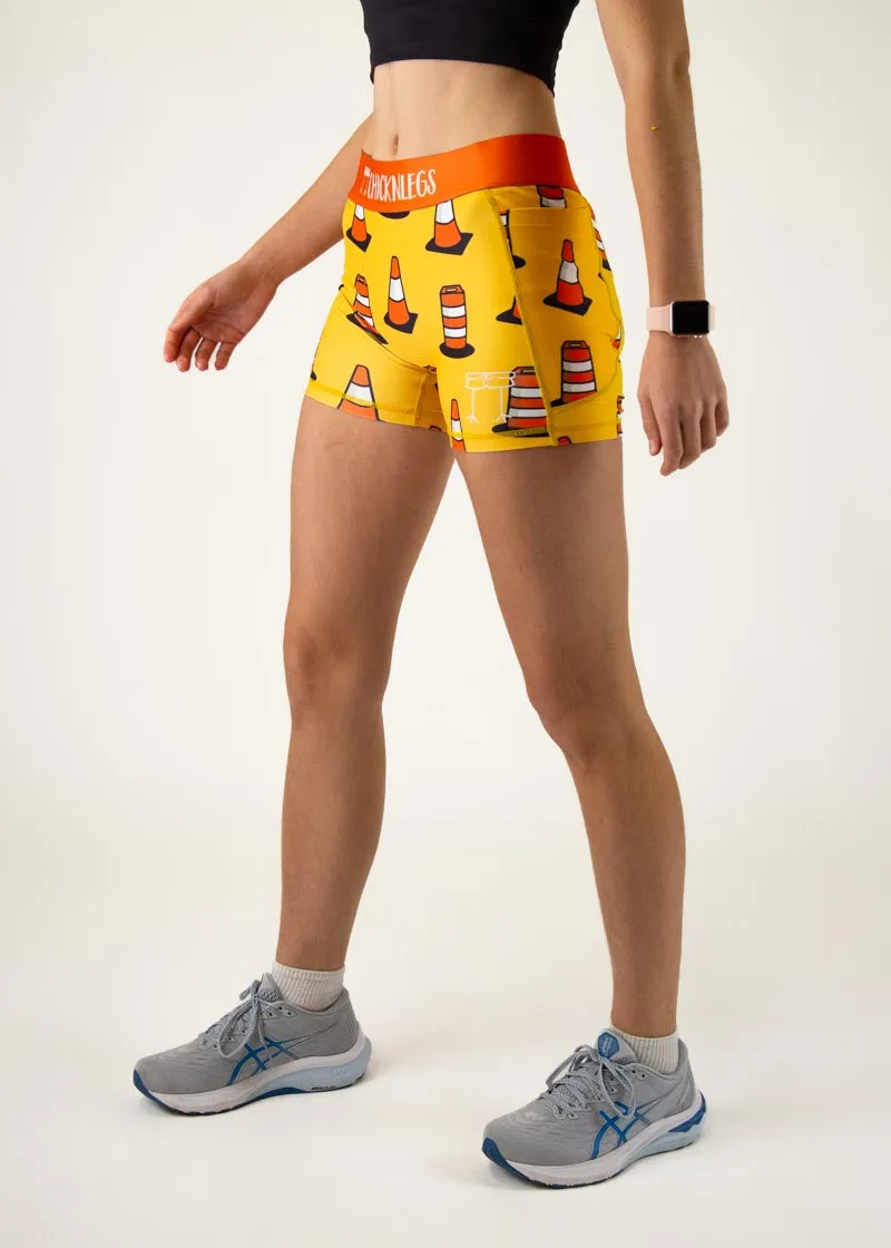 Women's Traffic Cones 3" Compression Shorts