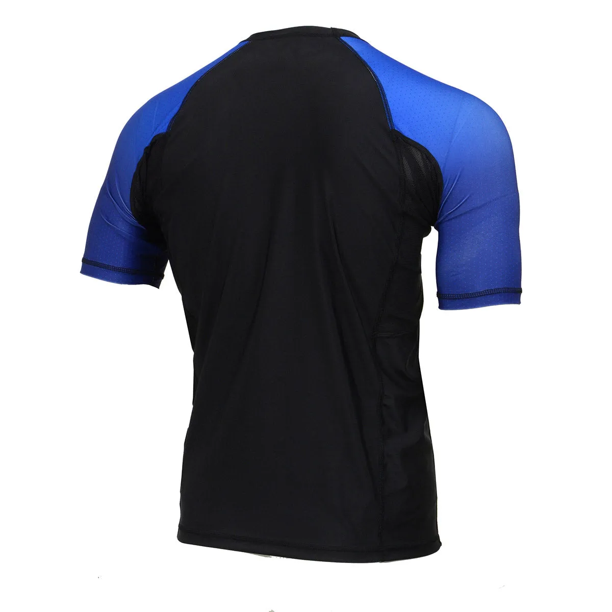 X-Fitness XFM7001 Men's Black and Blue Short Sleeve Compression Rash Guard Athletic Shirt- MMA, BJJ, Wrestling, Cross Training